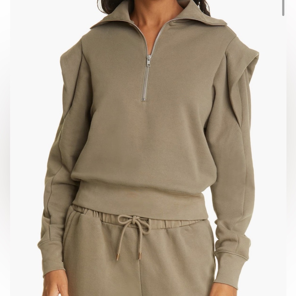 Frame army green 1/2 zip sweatshirt